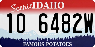ID license plate 1O6482W