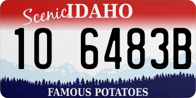 ID license plate 1O6483B