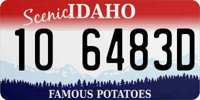 ID license plate 1O6483D