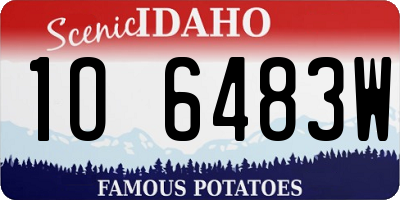 ID license plate 1O6483W