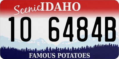 ID license plate 1O6484B