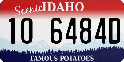 ID license plate 1O6484D