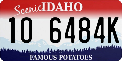 ID license plate 1O6484K