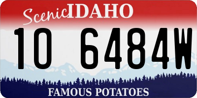 ID license plate 1O6484W