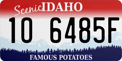ID license plate 1O6485F