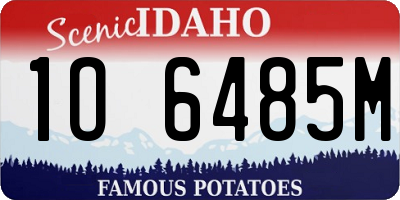 ID license plate 1O6485M