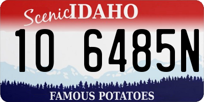 ID license plate 1O6485N