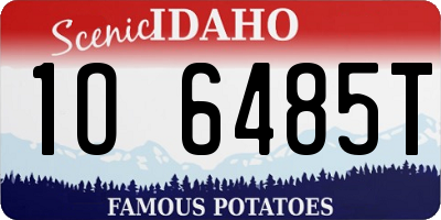 ID license plate 1O6485T