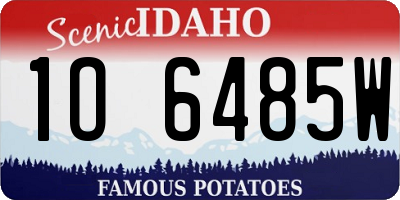 ID license plate 1O6485W