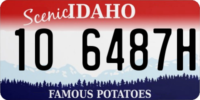 ID license plate 1O6487H