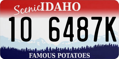 ID license plate 1O6487K