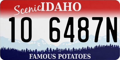ID license plate 1O6487N