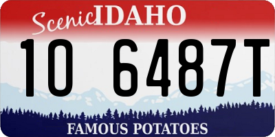 ID license plate 1O6487T