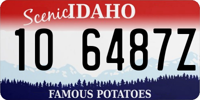 ID license plate 1O6487Z