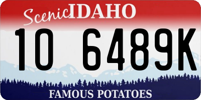 ID license plate 1O6489K