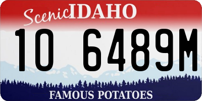 ID license plate 1O6489M