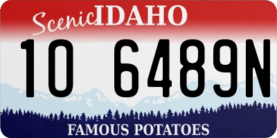 ID license plate 1O6489N