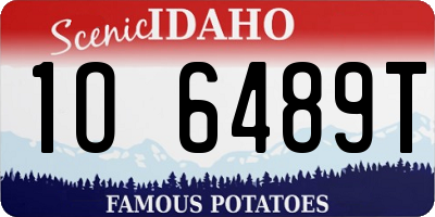 ID license plate 1O6489T