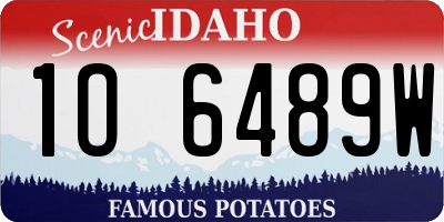 ID license plate 1O6489W