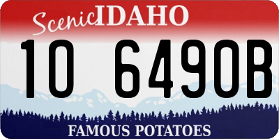 ID license plate 1O6490B
