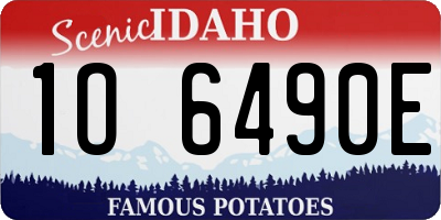 ID license plate 1O6490E