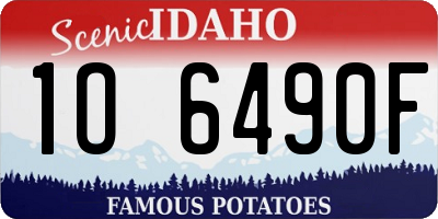 ID license plate 1O6490F