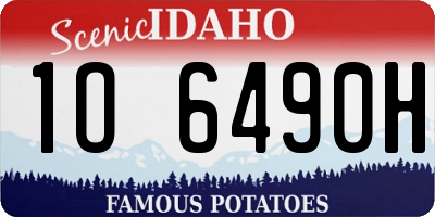 ID license plate 1O6490H
