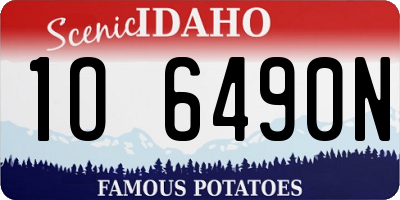 ID license plate 1O6490N
