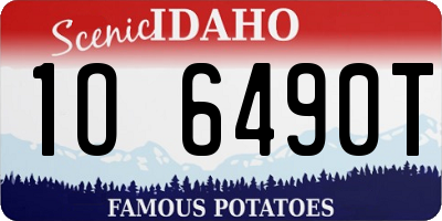 ID license plate 1O6490T