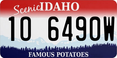 ID license plate 1O6490W