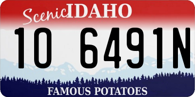 ID license plate 1O6491N