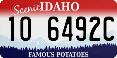 ID license plate 1O6492C
