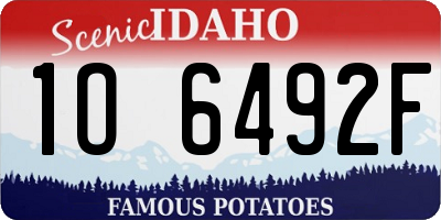 ID license plate 1O6492F