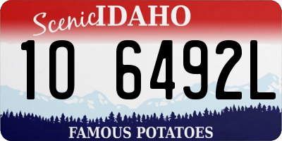 ID license plate 1O6492L