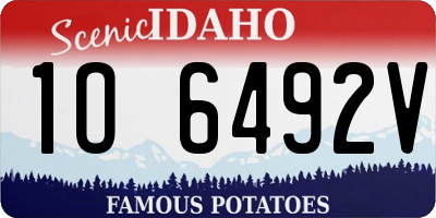 ID license plate 1O6492V