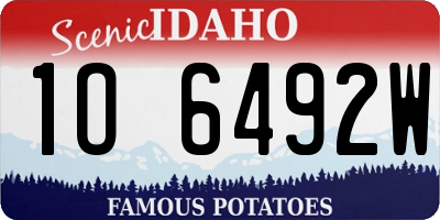 ID license plate 1O6492W