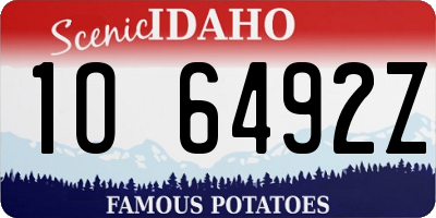 ID license plate 1O6492Z
