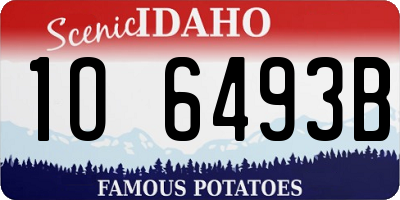 ID license plate 1O6493B