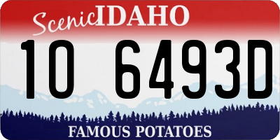 ID license plate 1O6493D