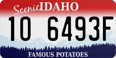 ID license plate 1O6493F