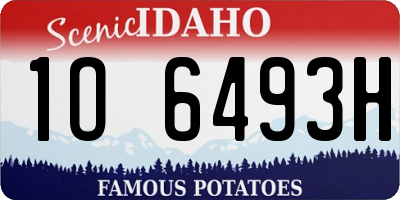 ID license plate 1O6493H