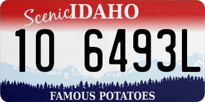 ID license plate 1O6493L