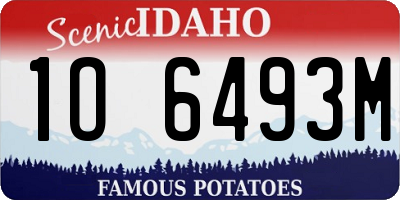 ID license plate 1O6493M