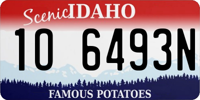 ID license plate 1O6493N