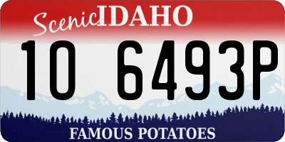 ID license plate 1O6493P