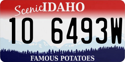 ID license plate 1O6493W