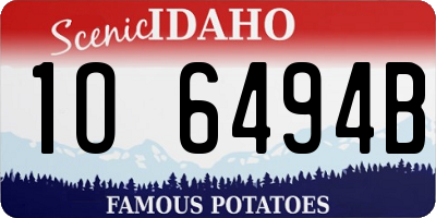 ID license plate 1O6494B