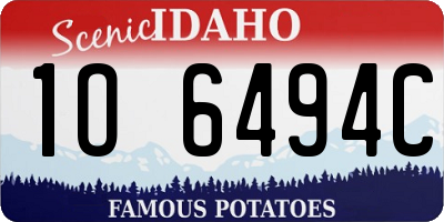 ID license plate 1O6494C