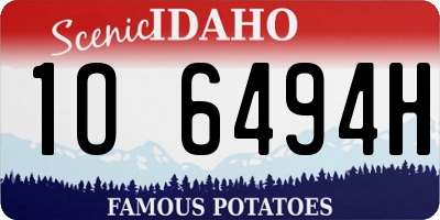 ID license plate 1O6494H