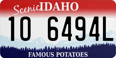 ID license plate 1O6494L
